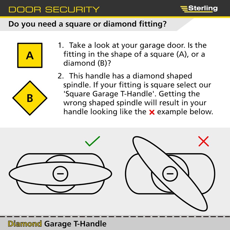 Sterling GT02 Garage T Handle, Silver