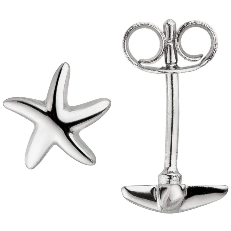 JOBO Women's stud earrings, starfish, 925 sterling silver.