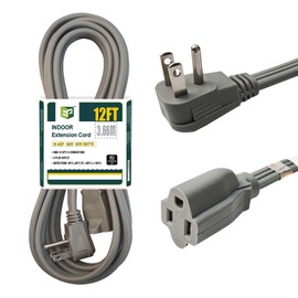 EP - Cable de extensión para electrodomésticos de alta resistencia de 12 pies, calibre 14, cable SPT-3, ideal para acondicionadores de aire, refrigeradores y electrodomésticos, uso en interiores,