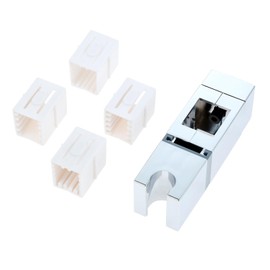 dophee Adjustable Shower Head Holder Shower Handset Bracket，Square Slider Bar Holder with Four Sizes Slip-On Lift Rod Brackets for Rectangular Rail Shower Rail (18x30, 22x22, 25x25, 30x15mm)