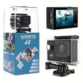 4K 30FPS Action Camera DV,SSRing AU WiFi Sports Camera 170°Wide Angle Waterproof with Waterproof Housing Mounting Accessories Kit for Diving Surfing Skiing Cycling Outdoor Underwater Camera (A)