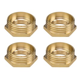 HERKINDNESS Reducer 1 inch to 1/2 inch, 2 pieces brass reducer thread fitting, brass reducing nipple, 1 inch to 1/2 inch, for connecting gas, water and heating pipes used