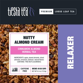 Tiesta Tea - Nutty Almond Cream, Cinnamon Almond Herbal Tea, Loose Leaf, Up to 50 Cups, Make Hot or Iced, Non-Caffeinated, 6.2 Ounce Refillable Tin