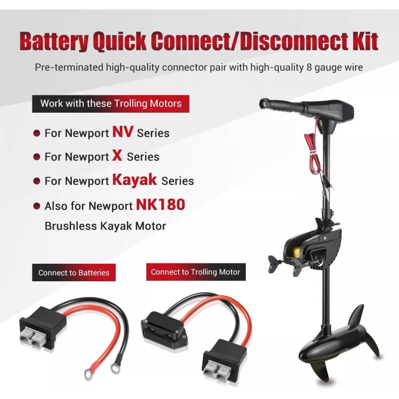 for Trolling Motor Newport NV X Kayak NK180 Battery Quick
