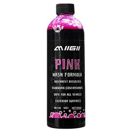 MIIGII Pre-Wash Solution Car Wash Soap - Pink Foam Car Shampoo - Powerful Formula Penetrates and Breaks Down Tree Sap, Bird Droppings & Tough Stains - Works on RVs, Trucks, Cars & More - 500ml (17oz)