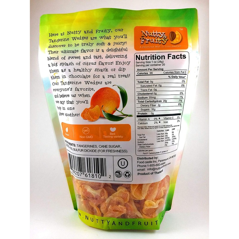 Nutty & Fruity Dried Tangerine Wedges 2 20 oz Bags