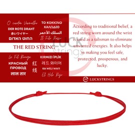 Minimalist Adjustable String Bracelet – Sporty, Nautical & Casual – Available in Various Colors – Waterproof – Ideal for Everyday Wear & Special Occasions (Red)