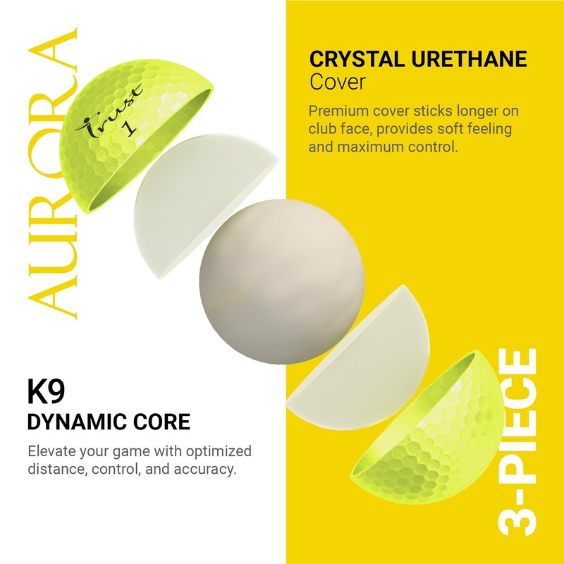 Trust Golf Ball | Aurora Bright Yellow | Soft |