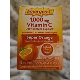 Emergen-C 3 Pack (30 Packets Total) Emergen-C 1,000 mg Vitamin C ORANGE Drink Mix Ex 6/26