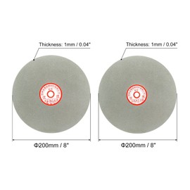 uxcell 8-inch 240-Grit 400-Grit Diamond Coated Flat Lap Wheel Grinding Sanding Polishing Disc 2pcs