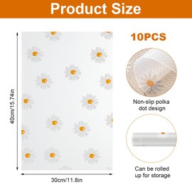 Pack of 10 Antibacterial Fridge Mat, Non-Slip Fridge Mat, Washable, 30 x 40 cm, DIY Can Be Cut to Size, Remove Moisture Mats for Kitchen, Cabinet, Table Mat, Drawer