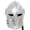 L M Handicrafts Medeaval Visored Barbuta Templar Crusader Silver Viking