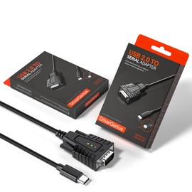 DriverGenius SerialEdgeX Series | USB-C to RS232 (DB9) Adapter with 3 LED Indicators (TX, RX, PWR), Compatible with Windows 11 and macOS 15 【USB232A-B-C, 2-Pack】