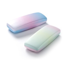 FEFI - Hardcase Glasses Case in Pastel Rainbow Colours - Includes Cleaning Cloth, pink