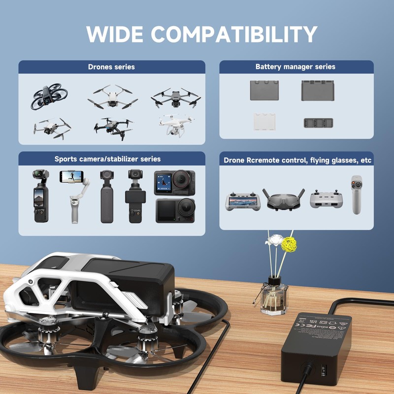 VUOHOEG 65W USB C Portable Charger Compatible with DJI/Specta Flip/Mini