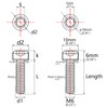 Titanium M6 x 25mm Allen Hex Bolts with Washers Screw
