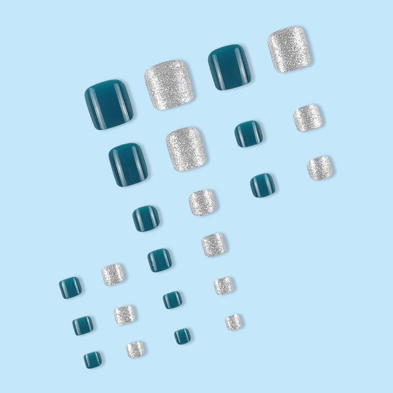 AiMMei Nail Tips, 24 Pieces Foot Nails, Easy Toenail Tips,
