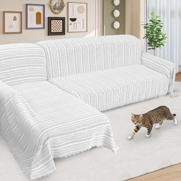 ALIECOM Boho Couch Covers for Sectional Sofa 2 Piece Thick