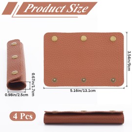 GORGECRAFT 4Pcs Handbag Handle Leather Wrap Cover Purse Bag Handle Grip Protector Saddle with Iron Clasp Strap Craft Making Supplies for Wallet Suitcase Luggage Travel Shopping Bag Brown
