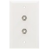 Morris 85021 Double F Connector Wall Plate, White