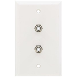 Morris 85021 Double F Connector Wall Plate, White