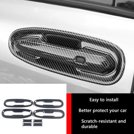 KELEIMAI Car Accessories Fit for Toyota Sienna 2021 2022 2023 2024 Exterior Door Handle Bowl Protector Cover Trims (Carbon Fiber) ABS 8 PCS