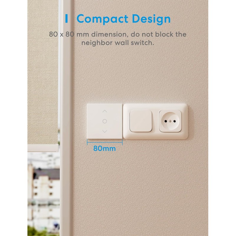 Meross Matte Smart Roller Shutter Switch WLAN for Blinds, Smart