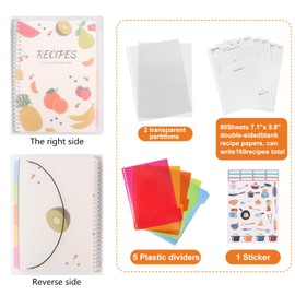 IHDYPPEW 2 Pack Blank Recipe Notebook, 11 x 8.5 Inch Recipe Notebook to Write in Your Own Recipes, Includes Handy Kitchen Conversion Chart and Ample Space to Store 160 Recipes, Family Recipe Journal