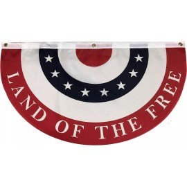 GiftWrap Etc Land of The Free Bunting Flag – 18” x 36”, American Flag Decor, Veteran's Day