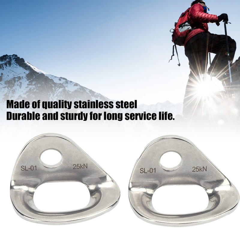 2Pcs Climbing Hangers Stainless Steel Durable Sturdy Smooth Convenient Rock