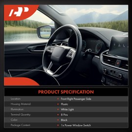 A-Premium Power Window Switch Compatible with Honda Civic 2006-2011, Front Right Passenger Side, Replace# 35760SNAA13