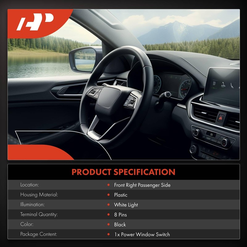 A-Premium Power Window Switch Compatible with Honda Civic 2006-2011, Front