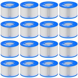 Macaberry Type Ⅵ Hot Tub Spa Filter Replacement Compatible with Lay-Z-Spa, Coleman SaluSpa 90352E 58323, Inflatable Hot Tub, Swimming Pool Pump Filter Type Ⅵ Cartridge, 16 Pack