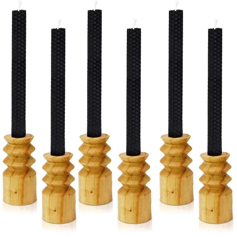 DEYBBY Natural Beeswax Taper Candles,Honeycomb Design Hand-Rolled Beeswax Candles, Dripless