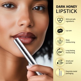 Dark Honey Lipstick Tinted Lip Balm - Sheer Hydrating & Nourishing Lipstick for All Skin Tones - Moisturizing Lip Color, Long-Lasting Natural Cherry Glossy Lip Tint (Dark)