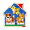 Melissa & Doug Pets Jumbo Peg Wooden Puzzle; Animal Puzzles,