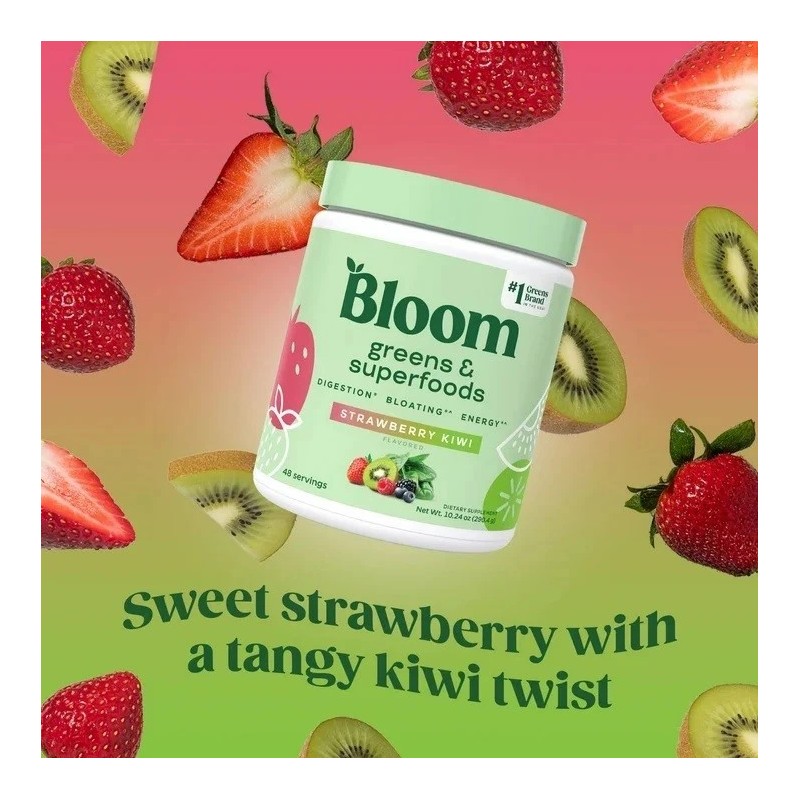 Bloom Nutrition Greens & Superfoods Powder, Strawberry Kiwi, 290g ,