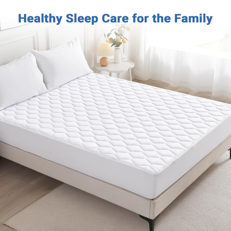 MUXHOMO 2 Pack King Size Mattress Protector, 100% Waterproof Quilted