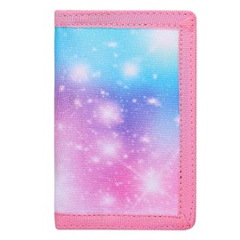 JONYEE Kids Wallets for Boys and Girls Ages 4-18 Trifold, Toddler/Youth Wallet for Boys Age 5-7 with Zippered Coin Pocket and Card Holders, Novelty Wallet for Childrens Birthday Gifts - Crown, Purple