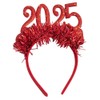 Red 2025 New Year Headband Glitter 2025 Hairband Foil Strips