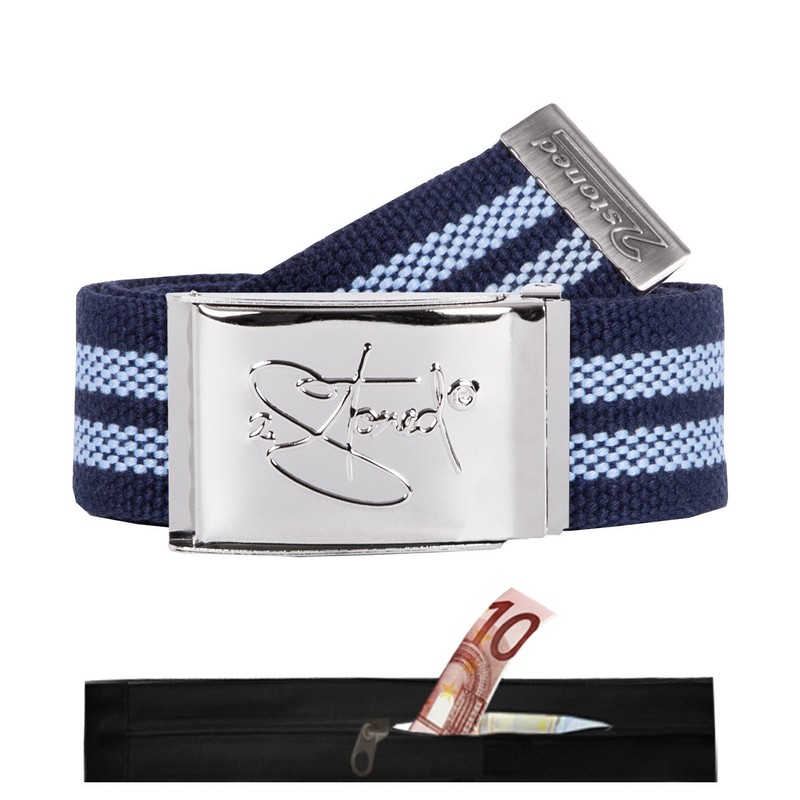 Original 2stoned Tresor Classic Embossed Belt/Money Belt with Chrome Buckle