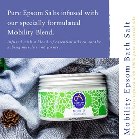 Absolute Aromas Mobility Epsom Salt 300 g - Magnesium Sulphate with 100% Pure Essential Oils - Peppermint, Rosemary and Eucalyptus Oil - Soothes Sore Muscles and Joints