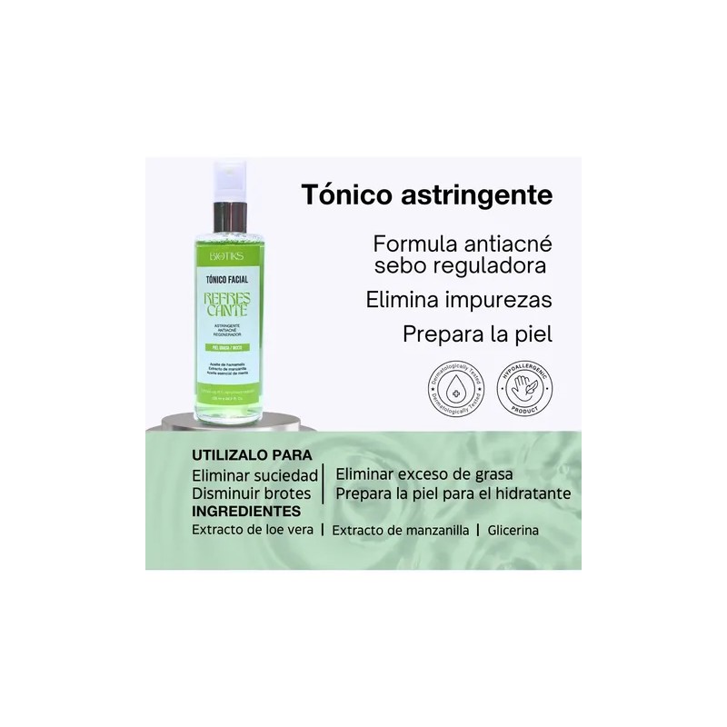 Tónico Facial Astringente Biotiks Piel Grasa Grasa Día/noche
