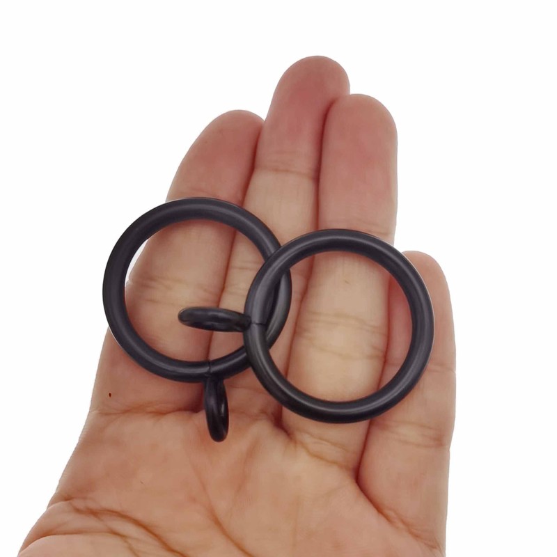 20PCS 25MM Black Metal Curtain Ring with Eyelet and 20pcs