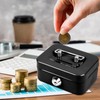 Small Cash Box, Small Safe, Elegant Steel Cash Box, Black
