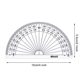 Plastic Protractor Math Protractors 180 Degrees, 4 Inch, Clear, Pack of 2