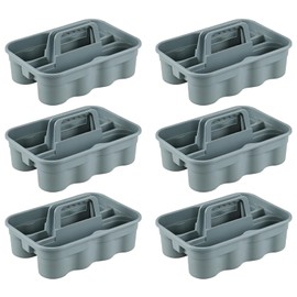Parlynies All-Purpose Cleaning Caddy, Cleaning Tool Organizer with Handle Portable Shower Caddy Basket, Grey, 6 Pack