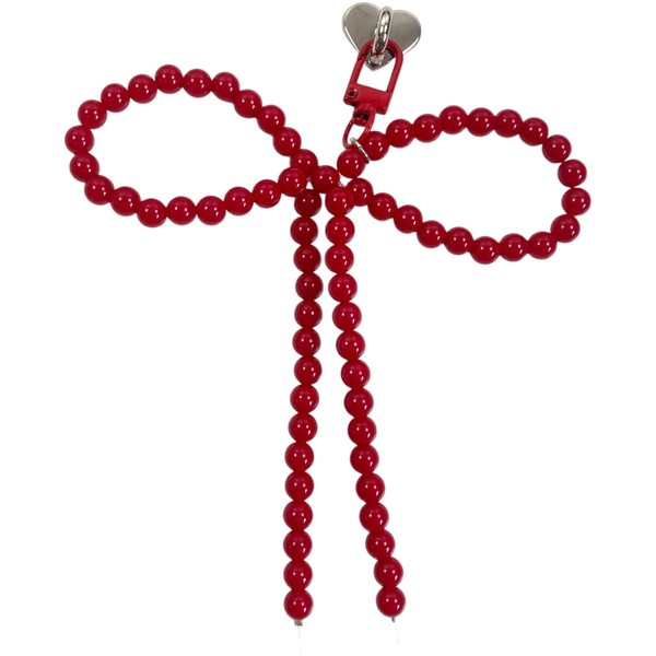 GrandslamEX Ribbon Ribbon Pearl Accessory Charm Key Ring Keychain Lanyard