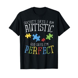 Autism Awareness Shirt Puzzle Ribbon Autistic Society Says T-Shirt