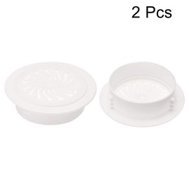 sourcing map Round Vent Cover, ABS Plastic Adjustable Air Vent Cover White for 4" - 4.3" Diameter Hole 2pcs